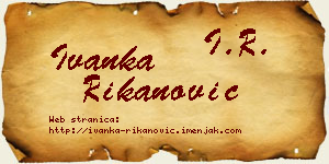 Ivanka Rikanović vizit kartica